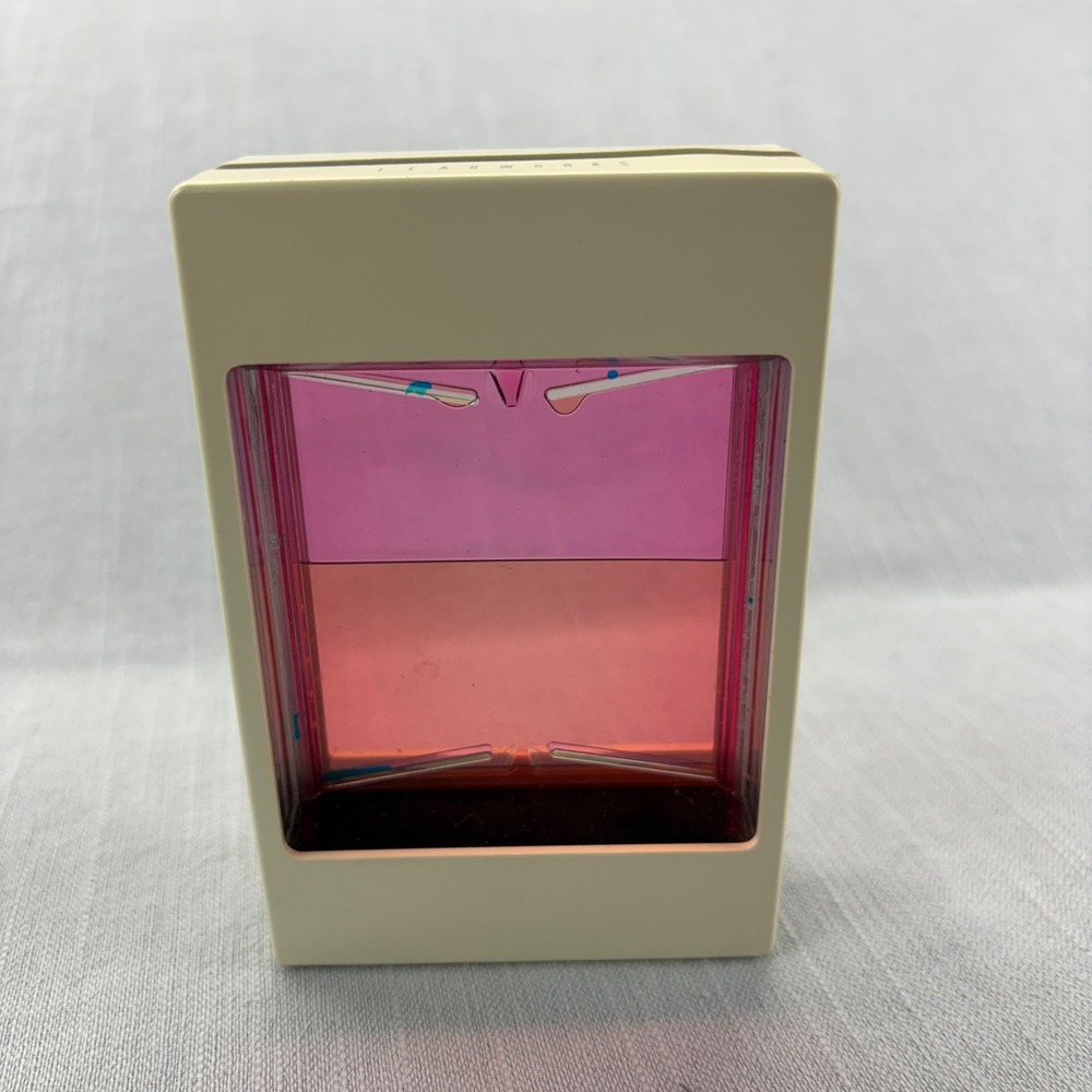 Vtg Leadworks Liquid Motion Bubbler Desk Toy Cream Pink Orange Blue Decor